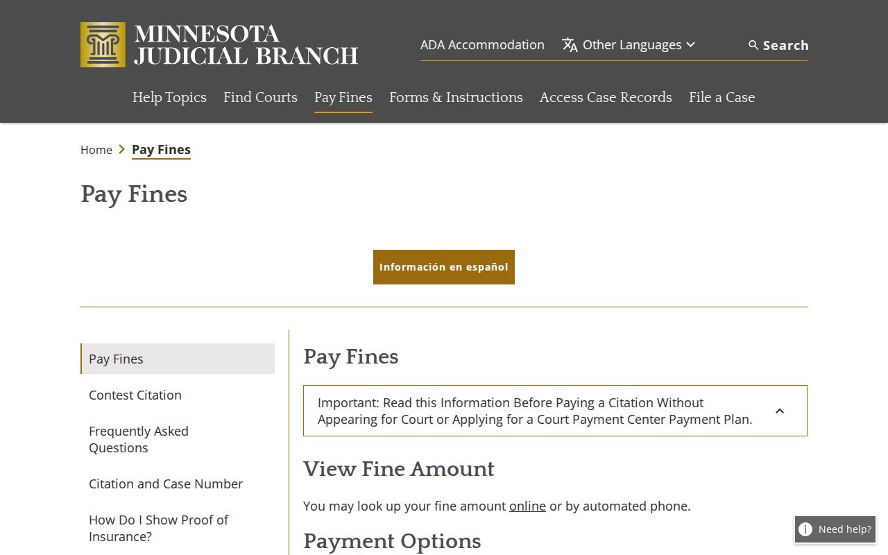 Waseca County traffic warrants: Minnesota court payment options page and failure to pay notice