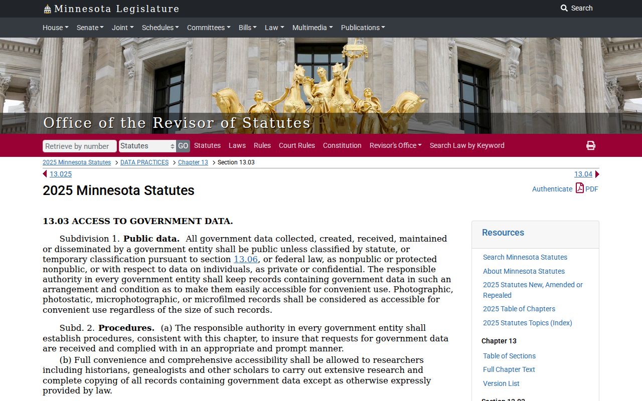 Waseca County warrant search: Minnesota public access statute for government data